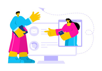 Personal Portfolio Vector Illustration with Profile Data, Resume, or Self-Improvement to Attract Clients and Employers in a Flat Cartoon Background