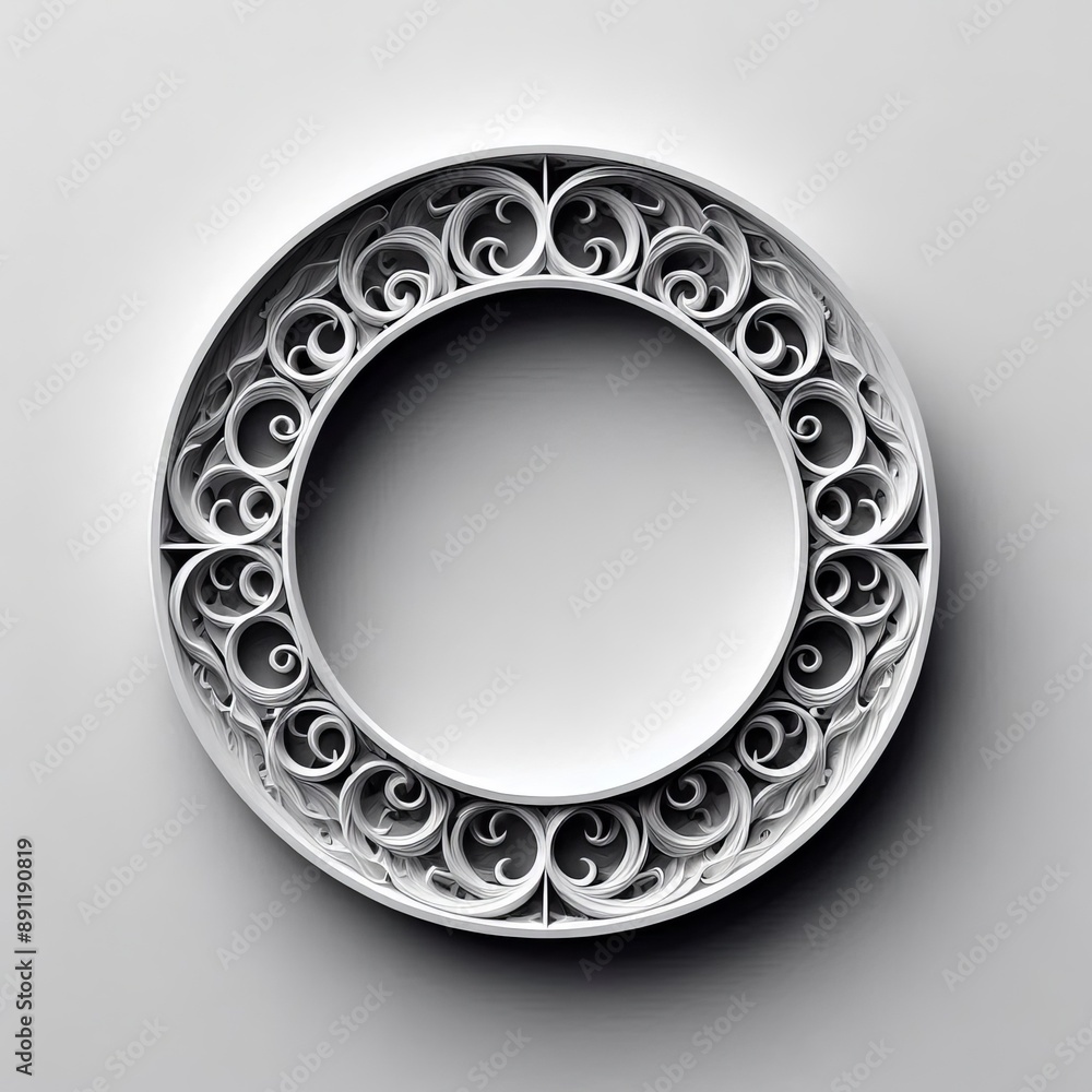 Poster white round button with a glossy 3d appearance isolated white background