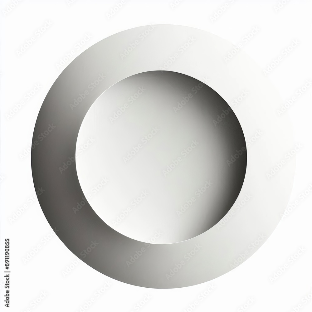 Poster white round button with a glossy 3d appearance isolated white background
