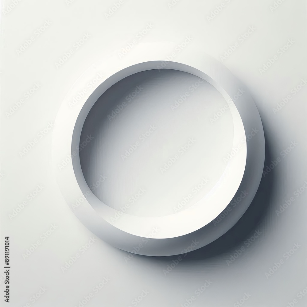 Poster white round button with a glossy 3d appearance isolated white background