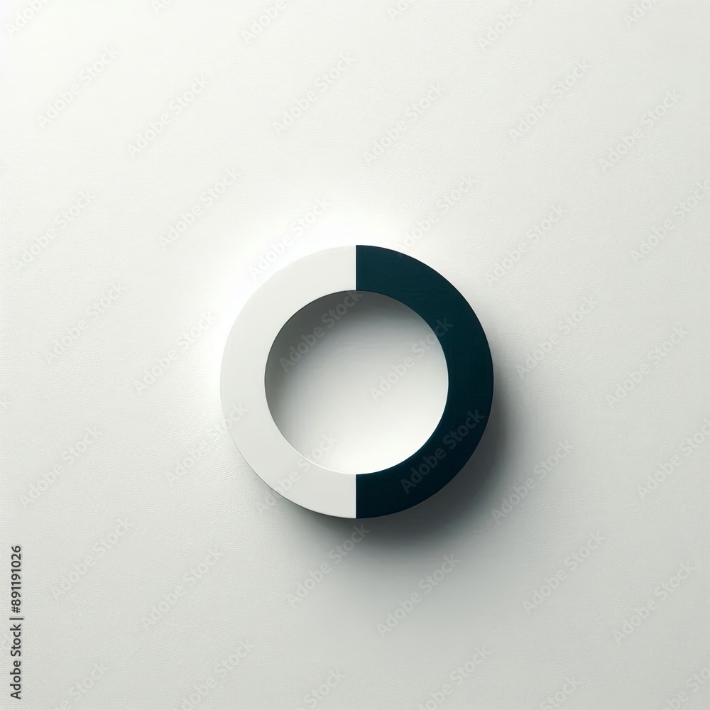 Poster white round button with a glossy 3d appearance isolated white background