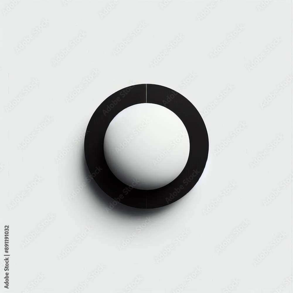 Poster white round button with a glossy 3d appearance isolated white background