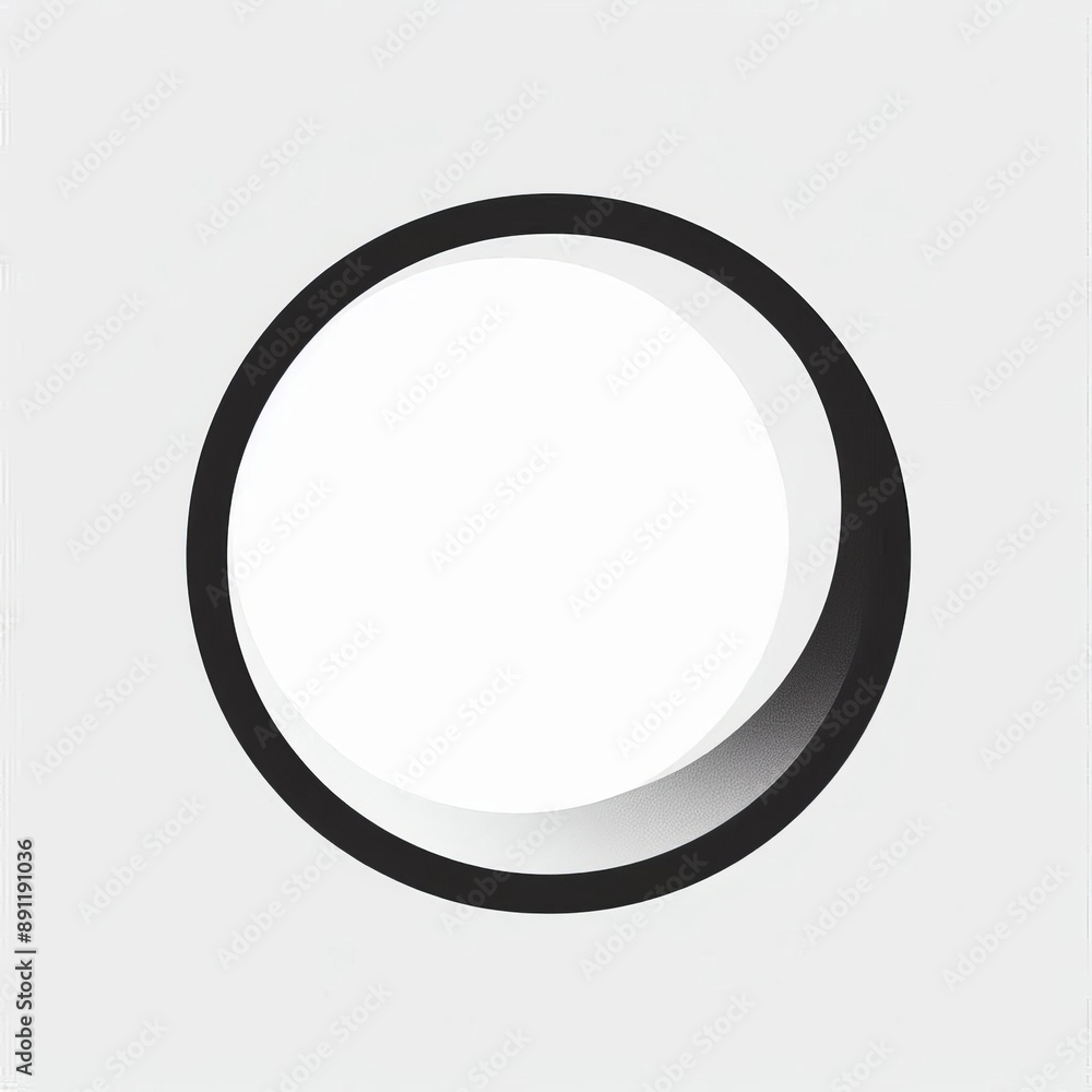Poster white round button with a glossy 3d appearance isolated white background