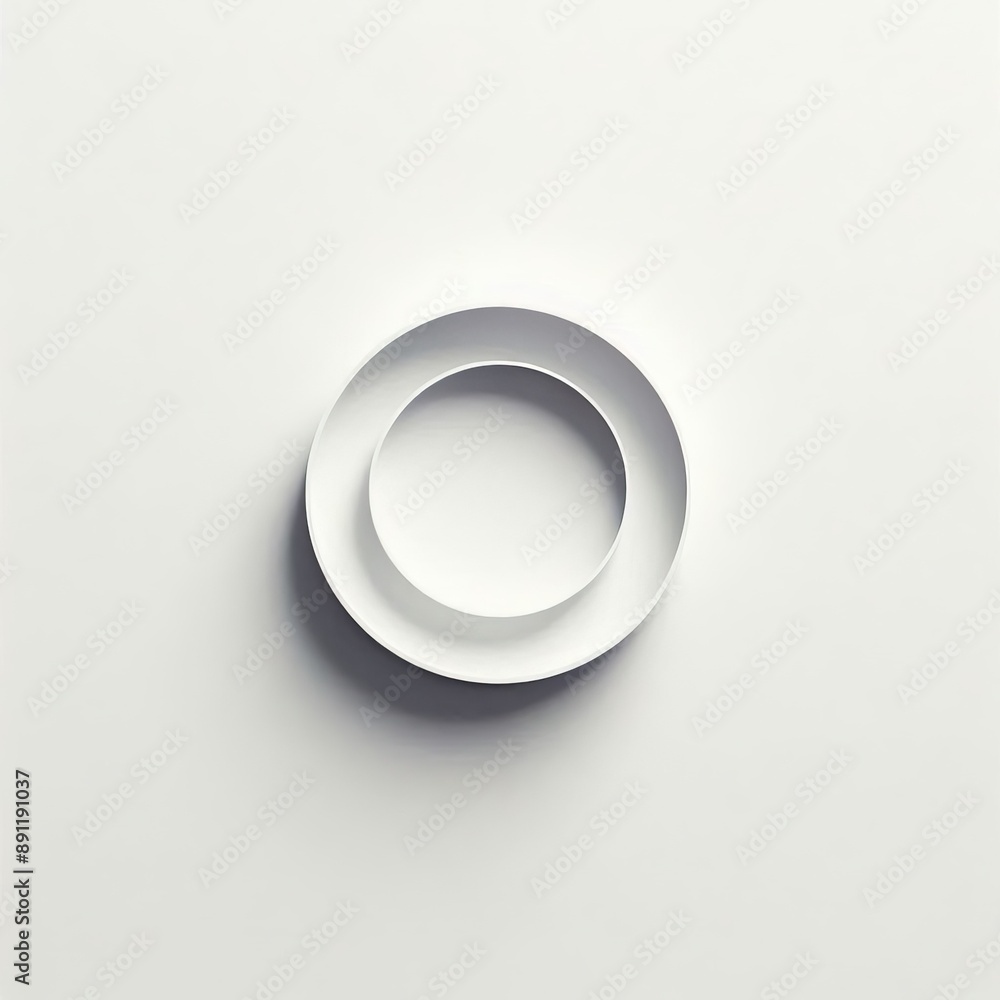 Poster white round button with a glossy 3d appearance isolated white background