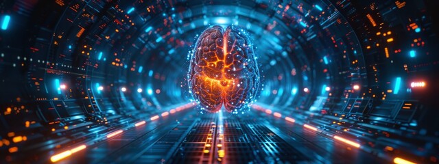 Fototapeta premium animation illustrating how artificial intelligence algorithms analyze images of human organs to help doctors in their work. banner