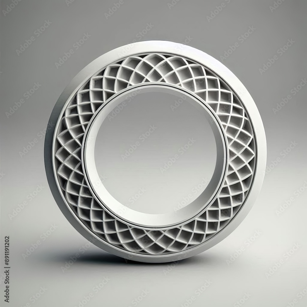 Poster white round button with a glossy 3d appearance isolated white background