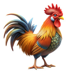 Fototapeta premium rooster 3d on a transparent background