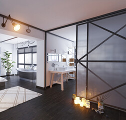 modern loft interior.