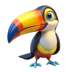 Naklejka premium toucan 3d on a transparent background