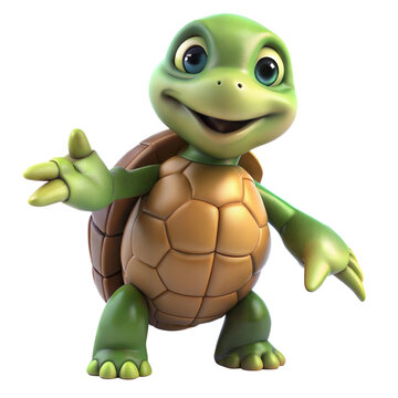 turtle 3d on a transparent background