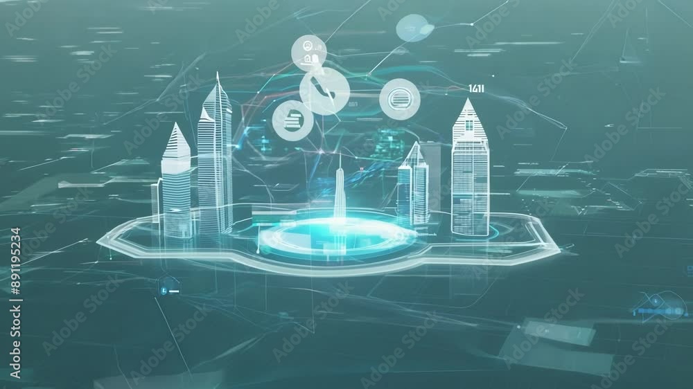 Aufkleber a hologram showcasing the innovative use of technology and data within a digital ecosystem driving g