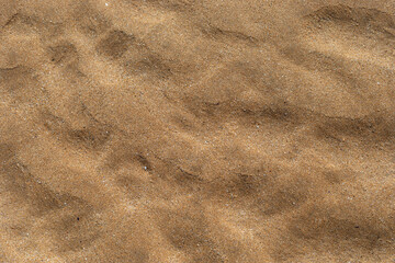 Texture of beach sand washed by the sea with ripple.