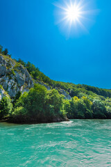 Danube Gorge at Weltenburg: Turquoise Waters on a Sunny Day