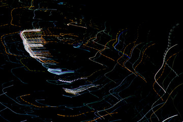 Abstract photo of unfocused lamp light at night
