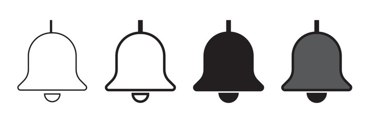 Notification bell icon set. New message notification icons collection. Vector Illustration.
