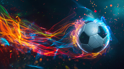Naklejka premium Burning football