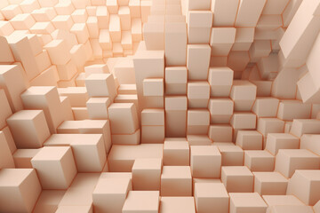 pink 3d cubes square