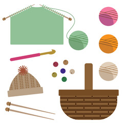 編み物の道具のイラスト
