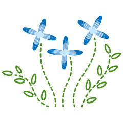 刺繍の花のイラスト