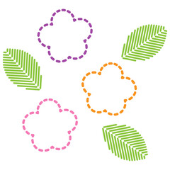 刺繍風の花のイラスト