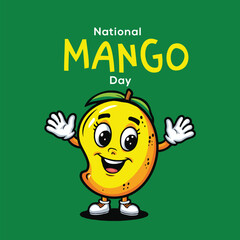 A vibrant and cheerful vector illustration celebrating National Mango Day
