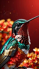 Fototapeta premium Avian Treasures: Where Feathers Meet Gems