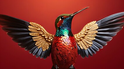 Fototapeta premium Avian Treasures: Where Feathers Meet Gems