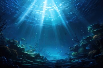 Obraz premium Ocean sea underwater outdoors.