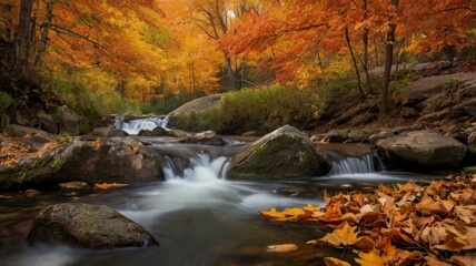 waterfall in autumn