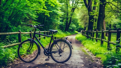 Fototapeta premium bicycle in the park with trees