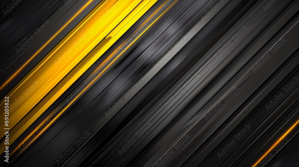Poster abstract yellow and black light pattern with gradient, featuring a sleek and modern diagonal backgro