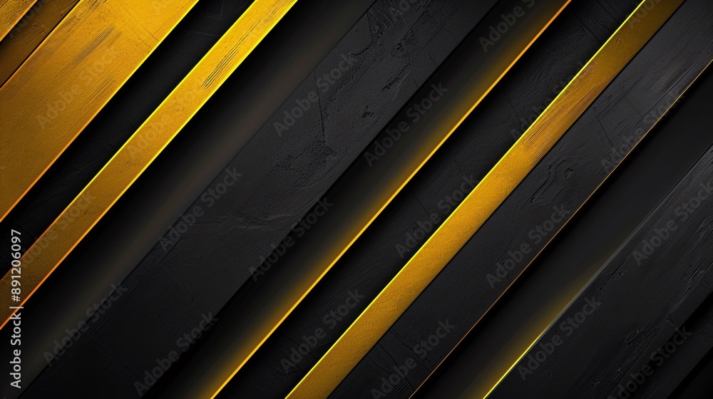 Poster abstract yellow and black light pattern with gradient, featuring a sleek and modern diagonal backgro