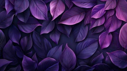 Naklejka premium Modern Abstract Geometric Leaf Pattern on Dark Purple Background - Sophisticated Realistic Banner Design