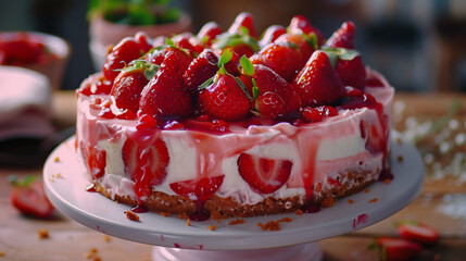 cheesecake with strawberries