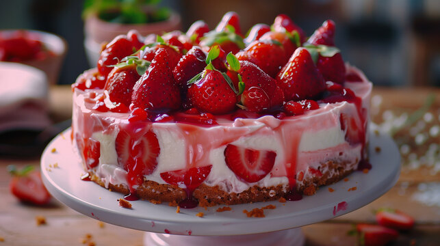 cheesecake with strawberries