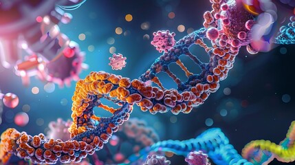 Cell membrane and genetic material captured under high-resolution microscope, Genetics Study, Scientific Research Tool