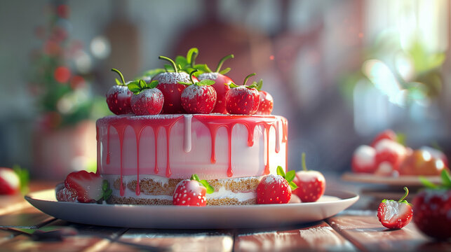 cheesecake with strawberries