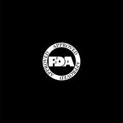 FDA Approved icon isolated on dark background