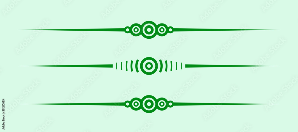 Poster divider line horizontal green vector for border of text paragraph. separator art horizontal shape to separate graphic ornament of illustration. simple element design of minimal frame for certificate