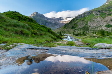 Scenic Zemmbach River Valley in Zillertal Alps