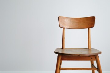 Wooden Chair Against White Wall