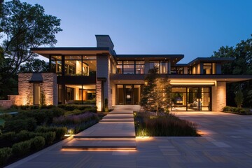 A modern residence with a thoughtful layout and contemporary construction embodies cutting-edge design and functionality. 