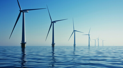 Fototapeta premium Offshore Wind Turbines at Sea