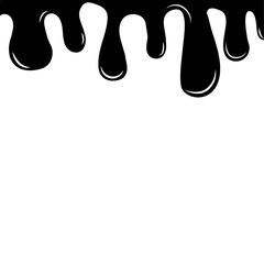 black paint dripping ,current drops