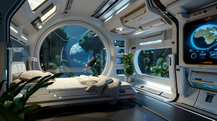 Humans Living in a Space Habitat
