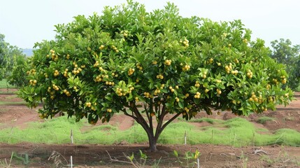 Fototapeta premium Kasturi citrus fruit tree Ideal sour fruit for refreshing beverages