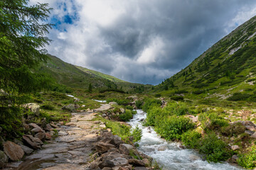 Alpine River: Cascading Water Through Rocky Terrain (Zillertal, Austria)