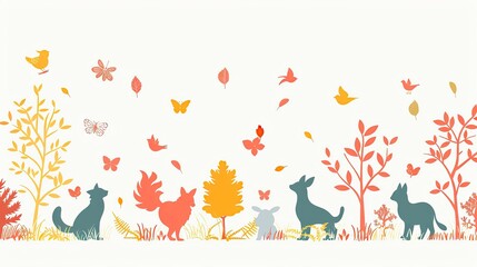 Animal welfare campaign template with animal icons and clear areas for text