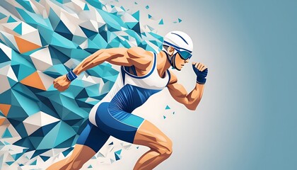 A triathlete goes for a fast run