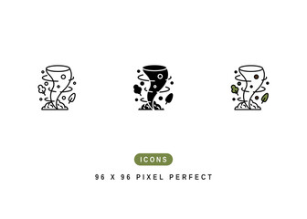 Hurricane Icon. Tornado Storm Wind Pictogram Graphic Illustration. Isolated Simple Line Icon For Infographic, App and Web Button.